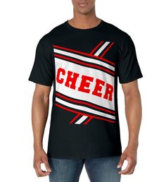 PRICES MAY VARY. This Cheerleader Costume T shirt features cheerleader uniform look. Perfect as a costume or as a cheer team or spirit squad shirt This cheer shirt is also great for a Halloween costume. This cheerleader costume tee is THE last minute costume shirt. Show your spirit. Lightweight, Classic fit, Double-needle sleeve and bottom hem School Spirit T-shirt With Sublimation Print For Sports Events, Black T-shirt With Team Name For Cheerleading, Black Sublimation Print T-shirt For Cheerleading, Black T-shirt With Sublimation Print For Cheerleading, Black Tops With School Spirit For Cheerleading, Graphic Tee T-shirt For Cheerleading, Crew Neck T-shirt With Sublimation Print For Cheerleading, Cheerleading Fan Apparel Tops For Football Season, Team-colored Crew Neck T-shirt For Cheerleading