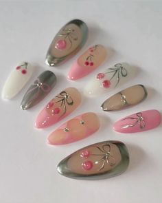 2024 Nails, Simple Gel Nails, Almond Nails Designs, Kawaii Nails, Instagram Nails