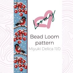 the bead loom pattern is designed to look like a bird on a branch