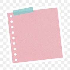 a pink piece of paper with blue adhesivee tape on the top and bottom