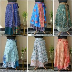 ad eBay - Find many great new & used options and get the best deals for 10 Indian Vintage Silk Wrap Bohemian Long Skirt Hippie Double extra Size XXL at the best online prices at eBay! Free shipping for many products! Magic Skirt, Silk Skirts, Sari Skirt, Long Wrap Skirt, Silk Wrap Skirt, Indian Skirt, Flamenco Dress, Mode Hippie, Silk Maxi Skirt