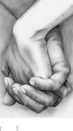 a drawing of two hands holding each other