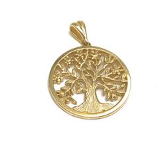 Gold Round Tree of Life Pendant, 14k Yellow Gold. The Tree is a symbol of life and truth. Size: Height: 21 mm Width: 21 mm IMPORTANT: Import duties may apply Notice: Please provide your phone number in the notes section of your order for shipping. Yellow Gold Tree Of Life Pendant Jewelry, Tree Of Life Round Pendant Jewelry For Anniversary, 14k Gold Tree Of Life Pendant Jewelry, Symbolic Gold Jewelry With Tree Of Life, Gold Tree Of Life, Pentacles Tarot, Gold Necklace Pendant, Fondant Rose, Gold Tree