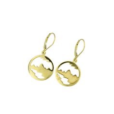 Estate/ 14K Yellow Gold Teton Cut Out Earrings - Expressions Jewelers Antler Earrings, Antler Pendant, Gold Style