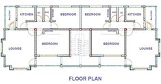 the floor plan for a three bedroom apartment with an attached bathroom and living room area