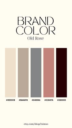 the brand color guide for old rose