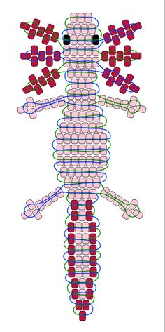 an image of a paper doll made out of many different colored lines and shapes on it