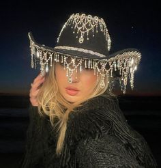 Fringe Cowboy Hat, Glitzy Glam, Black Cowgirl, Chapeau Cowboy, Cowgirl Aesthetic, Cowgirl Party