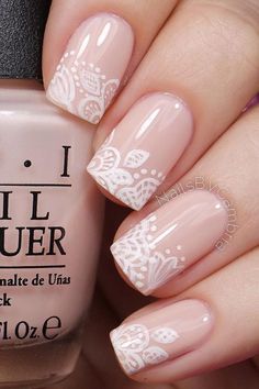 Simple Wedding Nails, Nail Designs Bling, Lace Nail Art, Wedding Nail Art Design, Unghie Nail Art, Wedding Nails French, Bridal Nail Art, Wedding Nails Glitter, Romantic Nails