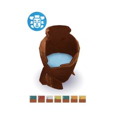 an image of a chocolate egg in the shape of a bear's head with blue eyes