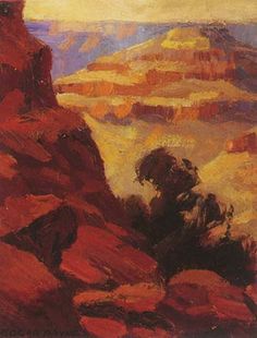 an oil painting of the grand canyon