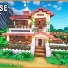 an image of a house in minecraft with the words how to build a house