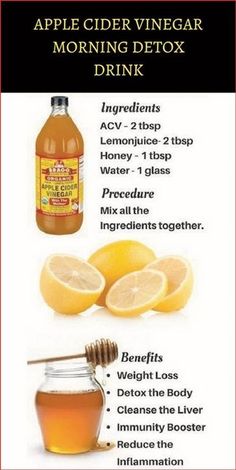 Morning Detox Drink, Apple Cider Vinegar Morning, Natural Detox Drinks, Smoothie Detox, Detox Drinks Recipes, Diet Drinks, Juice Recipes, Healthy Drinks Recipes