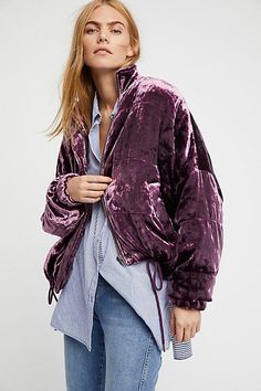 Chasing Unicorns, Free People Velvet, Velvet Coat, Free People Jacket, Bomber Jackets, Cardigan Coat, Kimonos, Color Purple, Bohemian Style