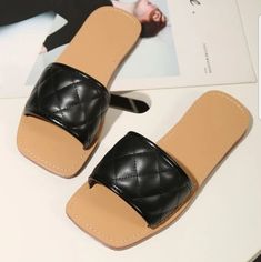 Shein Black Sandals, Brand New! Adjustable Black Slippers For Spring, Black Open Toe Slippers For Spring, Adjustable Black Flat Slippers, Black Adjustable Flat Slippers, Black Non-slip Open Toe Sandals, Non-slip Open Toe Black Sandals, Trendy Black Slides With Flat Heel, Trendy Black Flat Slippers, Trendy Black Flat Heel Slides