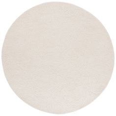 a white circular rug on a white background