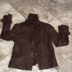 Unworn Brown Almost Weathered Like Soft Butter Genuine Leather Chic Brown Double-breasted Leather Jacket, Brown Leather Long Sleeve Outerwear, Distressed Brown Fitted Leather Jacket, Brown Long-sleeved Leather Outerwear, Vintage Brown Single-breasted Leather Jacket, Genuine Leather, Jackets & Coats, Jackets For Women, Women Shopping