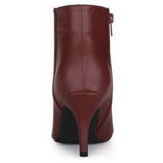 These classic solid booties have a sleek pointed-toe or stiletto heel and are a stylish addition for both work and casual days.Easy to pair with jeans or a skirt for a chic look. Ankle Boots; Pointed Toe; Stiletto Heel; Zipper Closure; Vamp: PU; Outsole: Rubber; Heel: ABS; Heel Height: 3 1/7 inches, Shaft Height: 3 7/8 inches. Office Pointed Toe Heels With Zipper Closure, Office Heels With Zipper Closure And Pointed Toe, Office High Heels With Zipper Closure, Zipper Closure High Heels For Workwear, Elegant Heels With Zipper Closure, Formal Pointed Toe Heels With Zipper, Formal Pointed Toe Heels With Zipper Closure, Fall Workwear Heels With Zipper Closure, Formal Heels With Zipper Closure And Pointed Toe