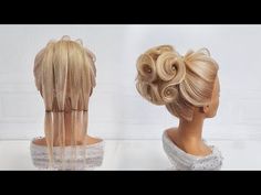 Lindos penteados passo a passo. Penteado de noiva. Figura no cabelo - YouTube Hairstyles Juda, Hairstyles Step By Step, Beauty Recipes Hair, Belle Hairstyle, High Fashion Hair, Course Hair, Wedding Hair Up, Evening Hairstyles