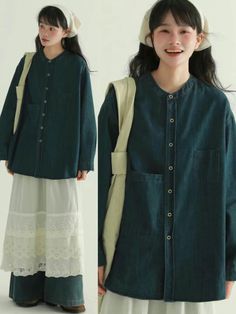 Mori Mori, Dress Over Jeans, 일본 패션, Everyday Fashion Outfits, Japanese Outfits, Modest Fashion Outfits, Harajuku Fashion, Casual Style Outfits