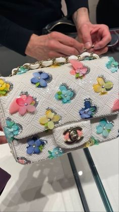 Trending Bags, Chanel Flower, Cute Luggage, Fendi Bag, Handbag Essentials, Bag Chanel, Flower Bag