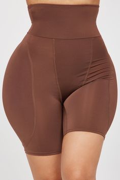 Available In Mocha. Medium Support - Mid level compression & support Shapewear Biker Short Get Ready to Look THICC With Our BBL in a Box! Great for Midi Dresses and Jumpsuits! Creates A Curved Silhouette Padded Hips High Rise Final Sale 90% Polyester 10% Spandex Imported | Looking Curvy Padded Hips Shapewear Short in Mocha size Large by Fashion Nova Shaper Wear, Shapewear Dress, Hip Pads, Biker Short, Curve Dresses, Mens Activewear, Matching Dresses, Midi Dresses, In A Box