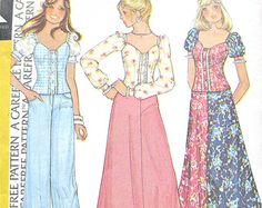 70s Sewing, Long Skirt Pattern, 70s Sewing Patterns, Sewing Patterns Skirt, 1970s Sewing Patterns, Couture Mode