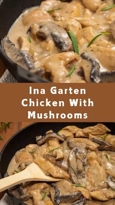 Ina Garten Chicken With Mushrooms Ina Garten Fried Chicken, Chicken And Mushroom Recipes, Ina Garten Chicken, Creamy Chicken Mushroom, Best Ina Garten Recipes, Ina Garden, Chicken With Mushrooms, Creamy Mushroom Chicken, Iron Recipes