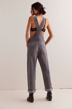 So essential and forever timeless overalls from our We The Free collection. **Fit:** Relaxed, slouchy silhouette **Features:** Bib-and-brace design, tapered legs, exaggerated bib pocket detail, rigid denim fabrication, varied distressing throughout **Why We | We The Free Ziggy Denim Overalls at Free People in Grey, Size: XS Free People Summer, Overalls Outfit, Jean Overalls, Denim Overalls, Jeans For Sale, Pocket Detail, Jeans Dress, Tapered Legs, Boho Outfits