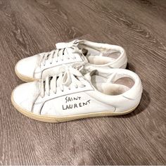 White Saint Laurent Shoes For Sale Submit Offers Shoes For Sale, Saint Laurent Shoes, Mens Shoes Sneakers, Cream White, Leather Sneakers, Saint Laurent, Men's Shoes, Shoes Sneakers, Man Shop