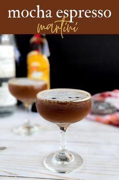 the mocha espresso martini is ready to be served