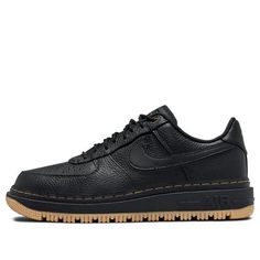 Nike Air Force 1 Luxe Black Gum DB4109-001 Low Top Air Force Ones, Nike Air Force 1 Luxe, Nike Shoes Photo, Gum Brands, Black Air Force 1, Vapour Max Nike, Air Jordans Women, Nike Sacai, Streetwear Accessories