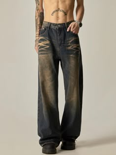 Elevate your denim game with these Distressed Wide-Leg Vintage Wash Jeans. The distressed detailing and vintage wash give these jeans a unique and retro vibe. The wide-leg cut adds a touch of chicness and comfort. Perfect for an effortlessly stylish look, these jeans will quickly become your go-to choice. ■size(cm) Length Waist Hips Hem S 104 72 102 53 M 105 76 106 54 L 106 80 110 56 XL 107 84 114 57 2XL 108 88 118 59 ■model 174cm 61kg M ■material cotton 75.9% regenerated cellulose 16.9% polyest Vintage Wash Jeans, Flare Denim Jeans, Denim Flares, Washed Jeans, Wash Jeans, Retro Vibe, Jeans For Sale, 16 9, Denim Jeans