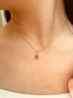 "➤ Spend $80 or above and get a FREE travel size jewellery box packed with your order. *Total transaction excludes shipping. One box per single transaction only. While stock lasts. Promo ends Dec 2023. Handcrafted with love and attention to detail, this beautiful necklace features an authentic Amethyst birthstone that has a personality trait of being Optimistic, Modest and Loyal. The stone is securely nestled in a high-quality, durable sterling silver pendant, creating a stunning contrast agains Amethyst Birthstone Necklace With Round Pendant, Purple Birthstone Necklace For Her, Delicate Pendant Birthstone Necklace Gift For Her, Dainty Pendant Birthstone Necklace With Clavicle Chain, Dainty Birthstone Pendant Necklace With Clavicle Chain, Elegant Amethyst Birthstone Necklace With Round Pendant, Amethyst Necklace With Delicate Chain For Gift, Delicate Amethyst Chain Necklace As A Gift, Delicate Amethyst Chain Necklace For Gift