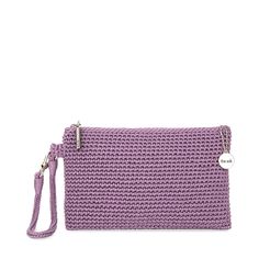 The Sak Vita Wristlet - |Hand Crochet - Heather| Everyday Pink Wristlet With Wrist Strap, Elegant Wristlet With Wrist Strap For On-the-go, Pink Wristlet For Daily Use, Pink Wristlet With Wrist Strap For Daily Use, On-the-go Wristlet Clutch With Wrist Strap, Crochet Style, Dog Clip, The Sak, Envelope Clutch