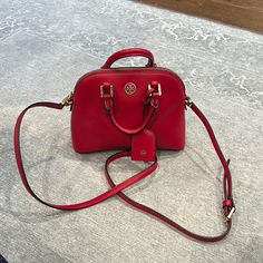 Tory Burch Red Top Handle Bag. Removable Strap Tory Burch Bags, Tory Burch Bag, Red Top, Handle Bag, Top Handle, Tory Burch, Top Handle Bag, Bag Lady, Red