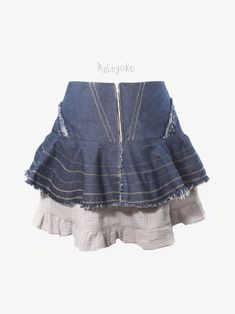 Denim Cotton Gauze Miniskirt – Mologoko Couture Denim Blue Ruffled Skirt For Summer, Fitted Cotton Skirt With Layered Hem, Denim Blue Ruffled Skirt For Spring, Spring Denim Blue Skirt With Ruffles, Denim Blue Ruffled Cotton Skirt, Denim Blue Cotton Skirt With Ruffles, Date Night Fashion, Crinkle Cotton, Dresses Date Night