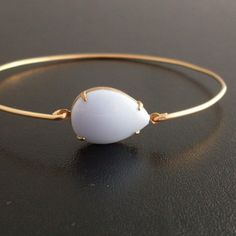 Lilac Teardrop Glass Stone Bracelet Gold Inspo, Handmade Bangle Bracelets, Lilac Stone, Purple Bracelet, Etsy Favorites, Custom Initials, Stone Bracelet, Light Purple