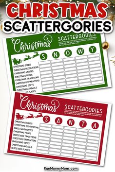 christmas scatterergories printables for the holidays