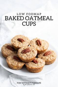 low fodmap baked oatmeal cups on a white plate