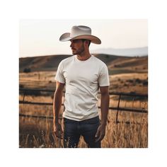 White T-Shirt mockup with a cowboy theme Country Outfits For Men, Cowboy Pics, Cowboy Lifestyle, Cowboy Men, Styling Jordans, Cowboy Pictures, Country Things, Country Aesthetic, White Shirt Outfits