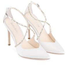 bella belle madison ivory criss cross crystal strap heels Pearl Wedding Shoes, Crystal Wedding Shoes, Wedding Shoes Low Heel, Ivory Wedding Shoes, Wedding Shoes Lace, Wedding Flats, Wedding Shoes Heels, Embroidered Shoes, Crystal Design