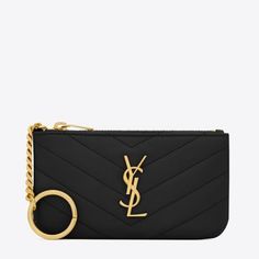 Brand New In The Box! Ysl Cassandre Saint Laurent Key Pouch In Calfskin Matelass Classic Monogram Saint Laurent Lightly Padded Pouch With Key Ring And Matelass Stitching. 100% Calfskin Leather Dimensions: 13,5 X 7,5 X 2 Cm / 5.3 X 2.9 X 0.7 Inches Grosgrain Lining Gold-Toned Hardware Zip Top Closure Style Id 438386cwu011000 Made In Italy Ysl Key Pouch, Cassandre Saint Laurent, Ysl Pouch, Coin Purse Keychain, Padded Pouch, Classic Monogram, Key Pouch, Saint Laurent Bag, Zip Top