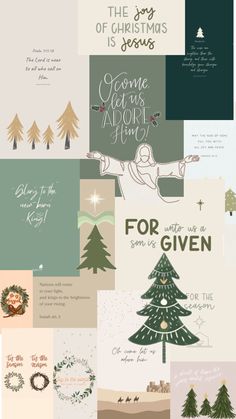 christmas cards with different designs and words