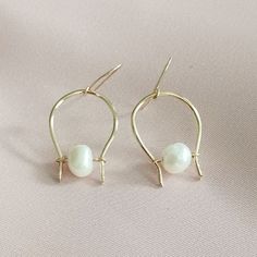 gold filled hoop earrings with pearl Minimalist Hoop Pearl Earrings With Ear Wire, Gold Pearl Hoop Earrings With Ear Wire, Freshwater Pearl Hoop Earrings, Gold Brass Hoop Earrings With Pearl Drop, Small Hoop 14k Gold-filled Pearl Earrings For Wedding, Bridal Accessories Jewelry, Gold Filled Hoops, Pearl Hoop Earrings, Outfit Look