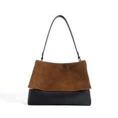 Fashionable Ladies Carryall Chic Suede Shoulder Bag For Work, Suede Tote Shoulder Bag For Work, Suede Shoulder Bag With Suede Lining For Work, Modern Suede Shoulder Bag With Magnetic Closure, Suede Shoulder Bag For Work, Chic Suede Shoulder Bag With Magnetic Closure, Brown Leather Flap Bag For Fall, Brown Suede Shoulder Bag For Work, Chic Fall Suede Shoulder Bag