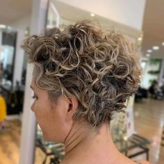 100 Best Short Haircuts For Women Over 50 To Look Younger Pixie Cut Wavy Hair, Curly Stacked Bobs, Curly Pixie Cut, Curly Pixie Hairstyles, Short Curly Pixie, Bob Haircut Curly