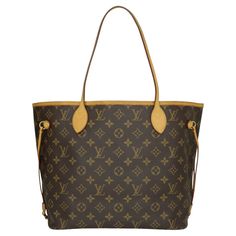 Louis Vuitton Neverfull MM in Monogram with Beige Interior 2014. This bag is in good condition. - Exterior Condition: Good condition. Light storage creasing to the canvas. Light surface rubbing to four base corners. General marking and leather wear around the vachetta cowhide trim and to the drawstring lace, cinch pulls. - Handles: Good condition. General wear to the edge inking/ glazing. Creases to the bases of the handles. Darkening, marks and surface wear to the vachette leather. - Interior Condition: Good condition. The textile interior is clean - shows pen marks and general wear. - Hardware Condition: Good condition. Shows signs of wear - surface scratches, gold fading to the D-rings and hook closure. Light tarnish wear to the zip pull. - Includes: No pouch. - Date Code: AH1134 - Meas Louis Vuitton Delightful, Sac Louis Vuitton, Textile Interior, Beige Interior, Louis Vuitton Neverfull Mm, Leather Wear, Neverfull Mm, Vuitton Neverfull, Leather Interior