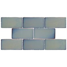 blue glass tile on white background