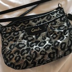 Coach Leopard Print Crossbody Purse With Lilac Interior. Quality Is Good As New! I’ve Only Used It A Few Times, It Can Carry More Than It Looks Like! Free Shipping When You Buy Two Or More Items! Lilac Interior, Bags Coach, Crossbody Purse, Coach Bags, Purses Crossbody, Crossbody Bags, Black Silver, Leopard Print, Lilac